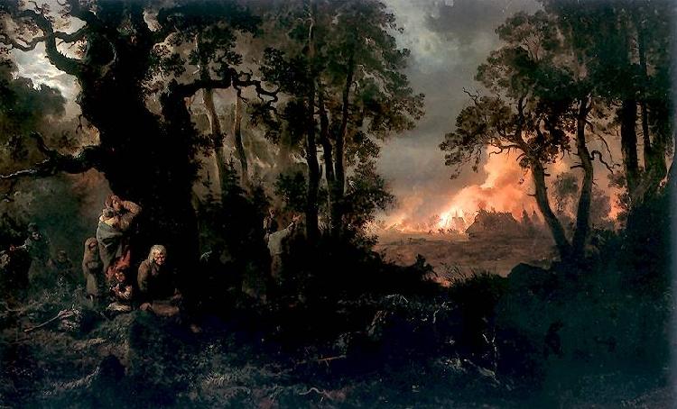 Franciszek Kostrzewski Fire of village